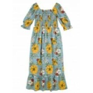 Joanie Clothing Cinna Square Neck Floral Print Midaxi Dress NEW 12